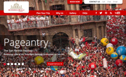 RunningoftheBulls.travel home page image - highlighting the opening ceremonies of the Running of the Bulls
